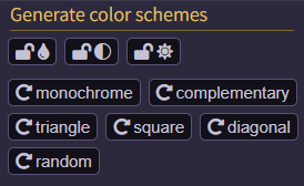 color scheme generator buttons